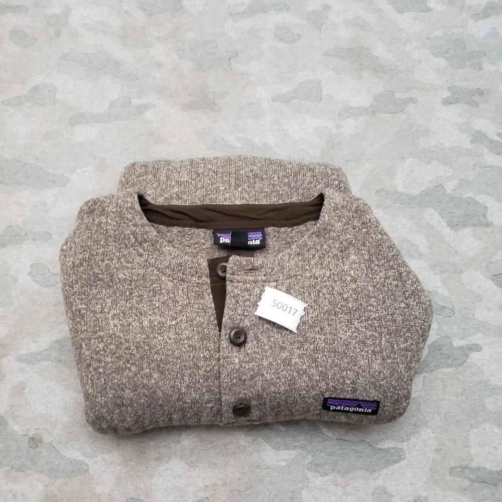 Patagonia Sweater Mens XL Gray Henley Better Sweater Long Sleeve Granola